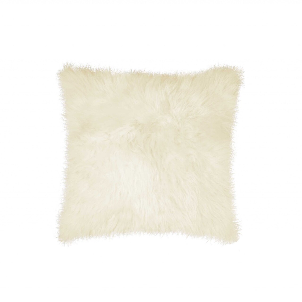 Edge Collections - 18" x 18" - White - Luxurious Sheepskin Throw Pillow - 1 Piece